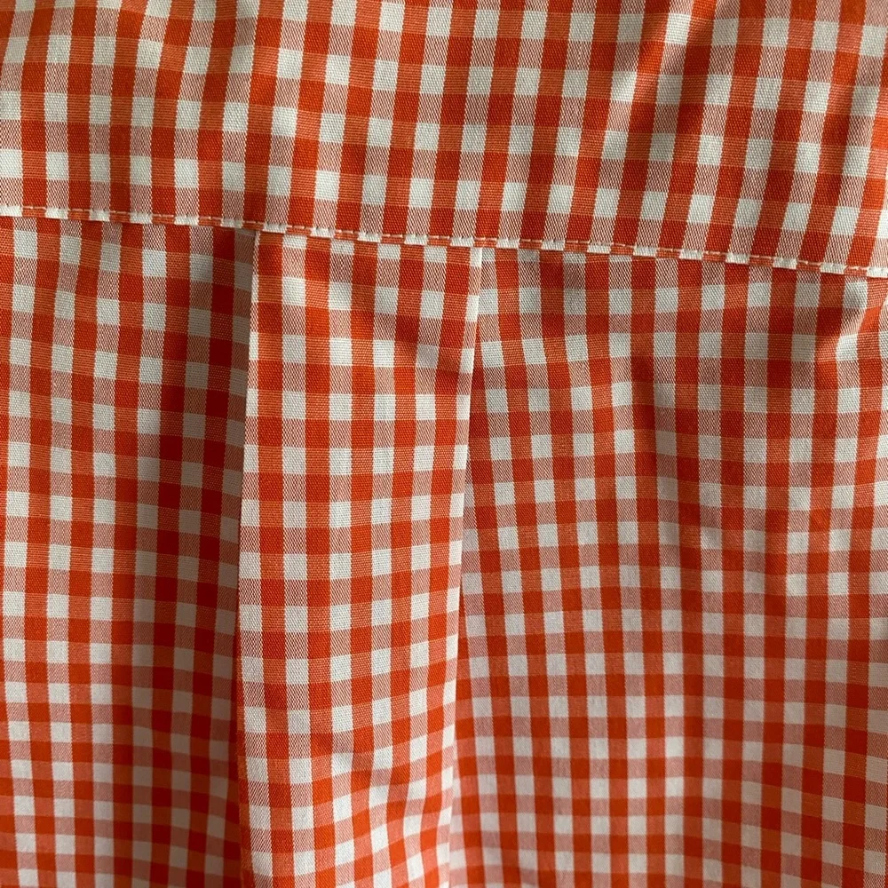 Brooks‎ Brothers Button Up Shirt Boys Size XS Orange Gingham Red Fleece Non Iron